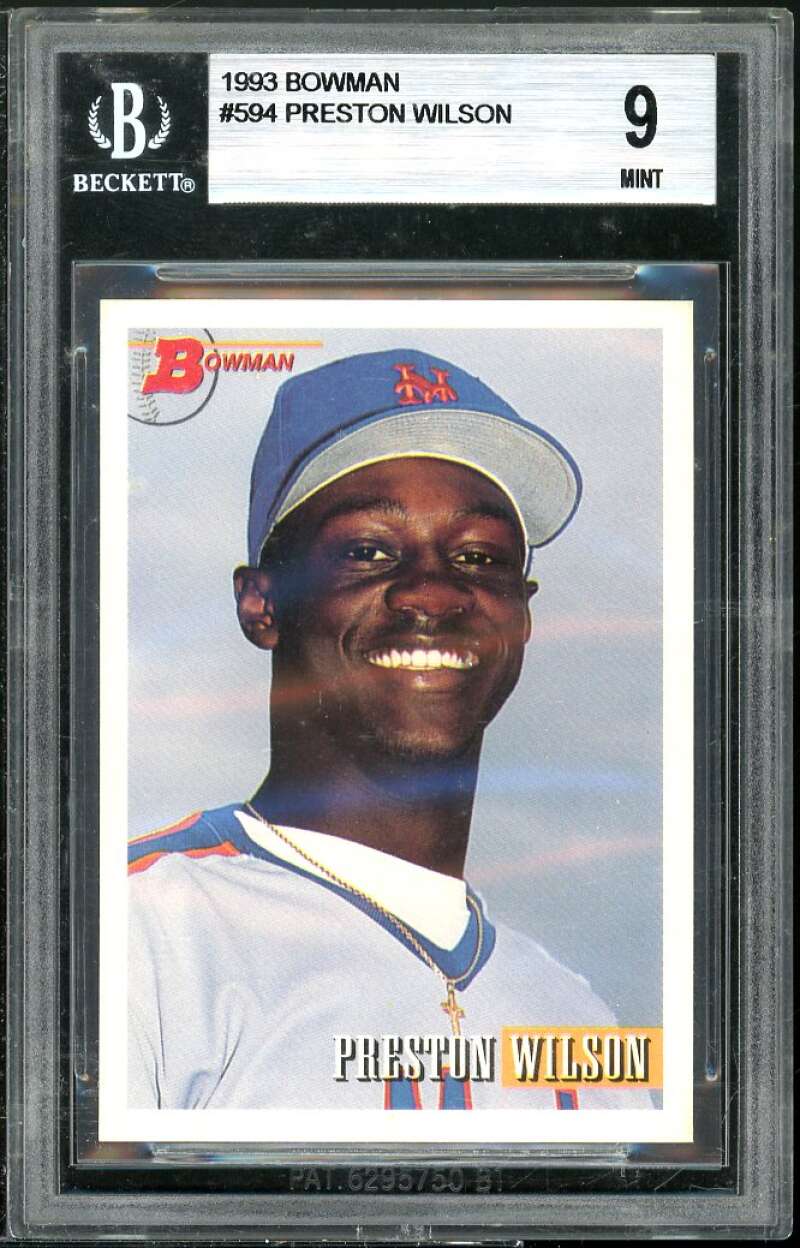 Preston Wilson Rookie Card 1993 Bowman #594 BGS 8.5 (9.5 8.5 8.5 9) Image 1