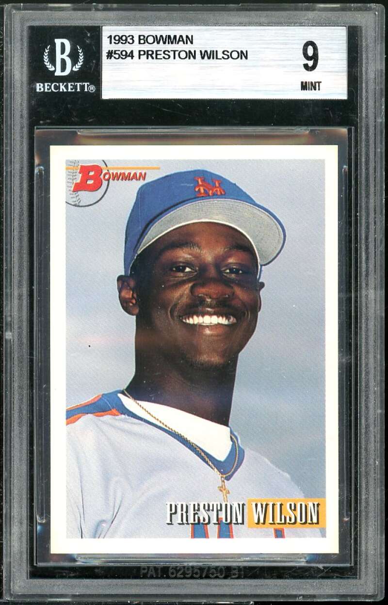 Preston Wilson Rookie Card 1993 Bowman #594 BGS 9 (9 9 9 9) Image 1