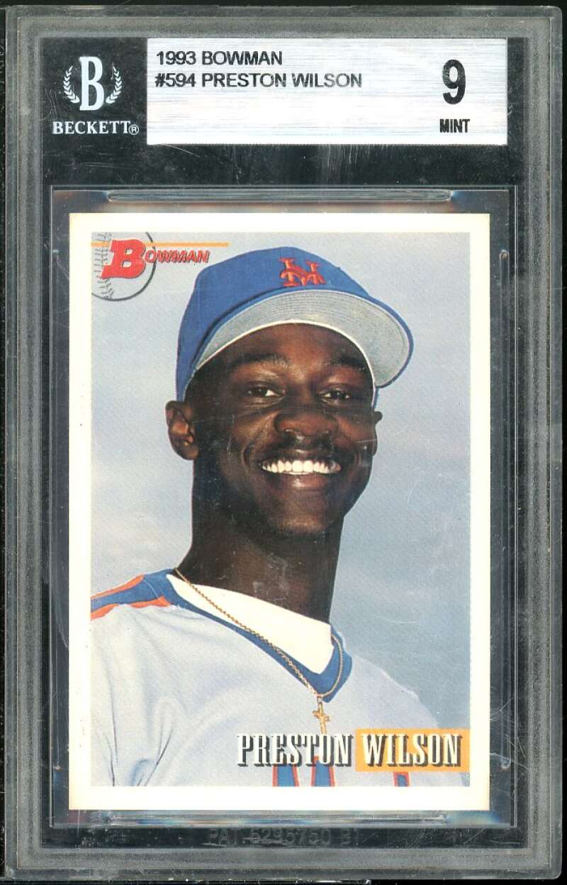 Preston Wilson Rookie Card 1993 Bowman #594 BGS 9 (9 8.5 9.5 9) Image 1