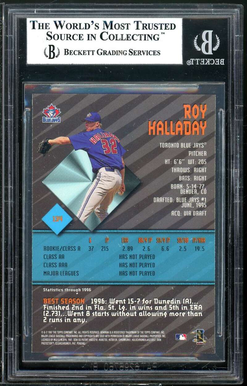 Roy Halladay Rookie Card 1997 Bowman's Best #34 BGS 8.5 Image 2