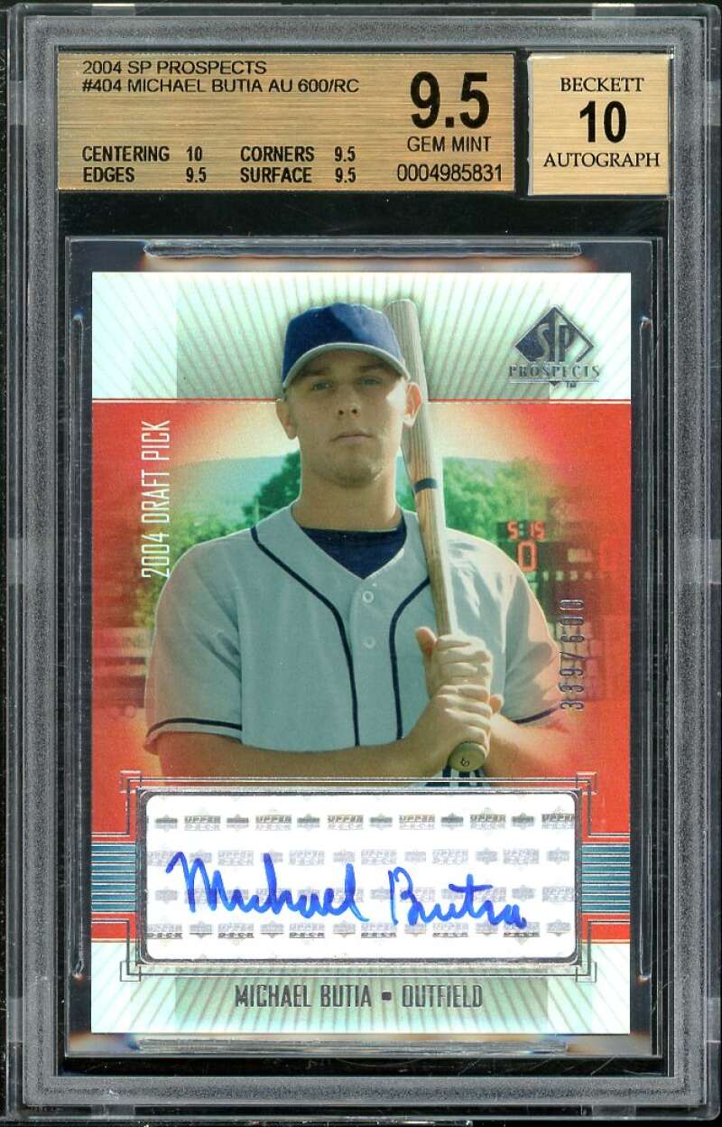 Michael Butia AU Rookie Card 2004 SP Prospects #404 BGS 9.5 (10 9.5 9.5 9.5) Image 1