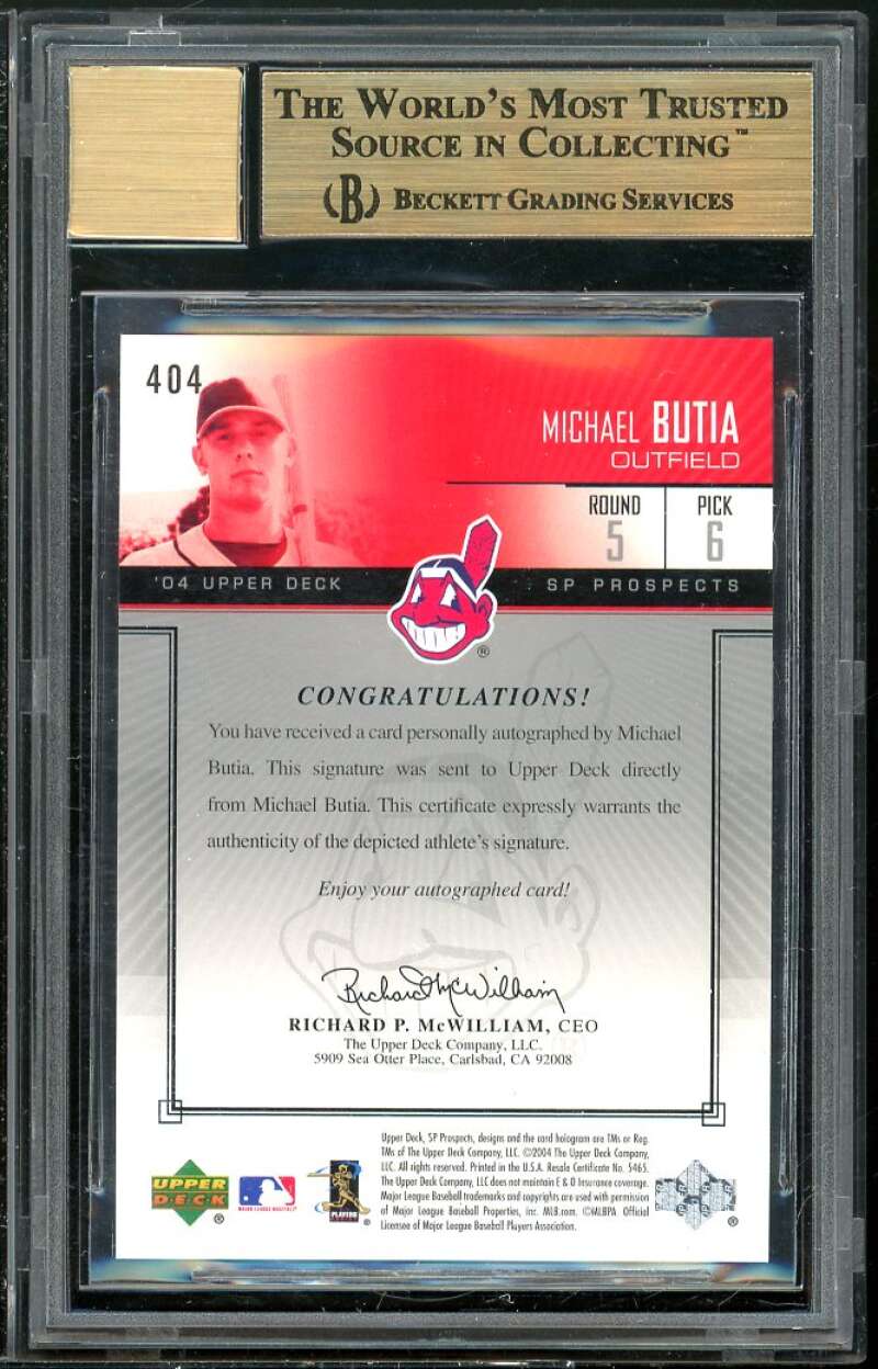 Michael Butia AU Rookie Card 2004 SP Prospects #404 BGS 9.5 (10 9.5 9.5 9.5) Image 2