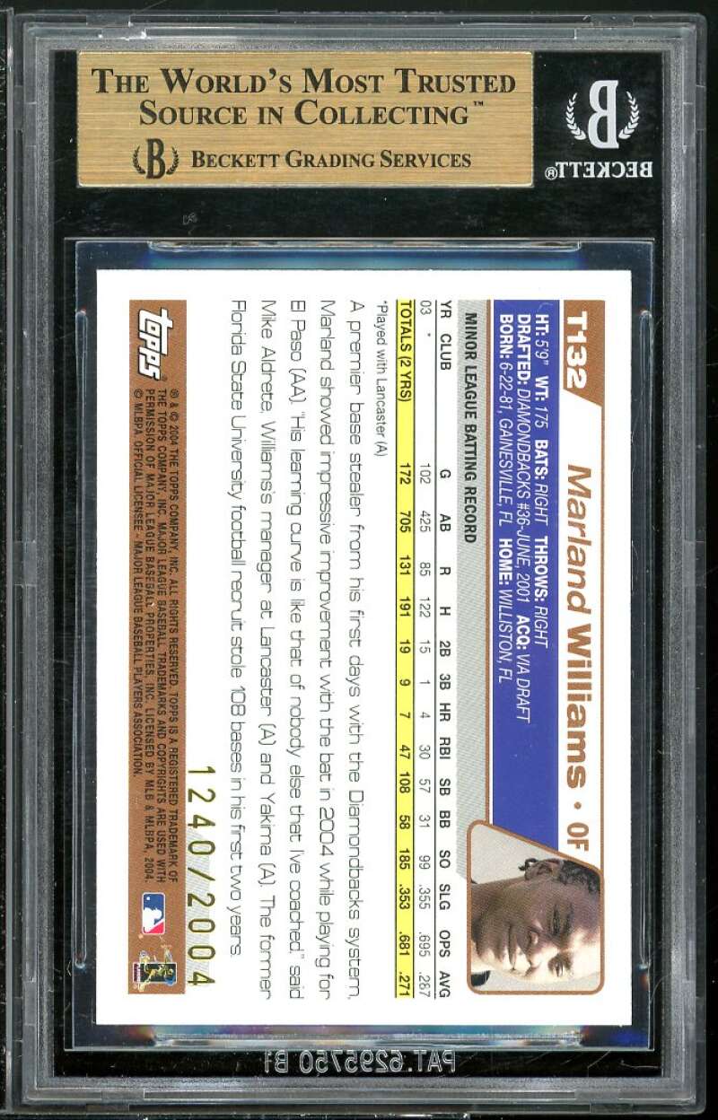 Marland Williams Rookie 2004 Topps Traded Gold #T132 BGS 9.5 (9.5 9.5 9 9.5) Image 2