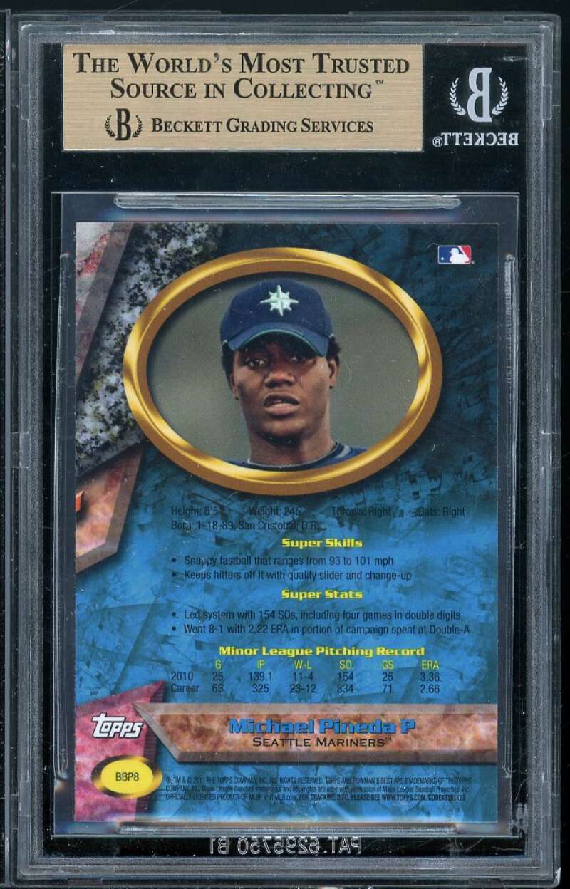 Michael Pineda Rookie 2011 Bowman Bowman's Best Pros #8 BGS 9.5 (9.5 9.5 10 9.5) Image 2