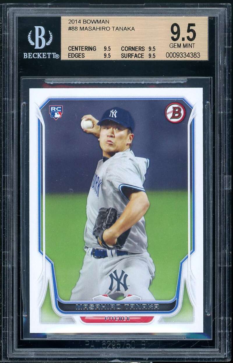 Masahiro Tanaka Rookie Card 2014 Bowman #88 BGS 9.5 (9.5 9.5 9.5 9.5) Image 1