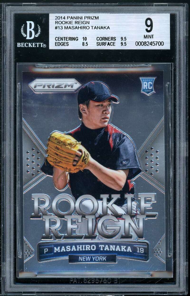 Masahiro Tanaka Rookie 2014 Panini Prizm Rookie Reign #13 BGS 9 (10 9.5 8.5 9.5) Image 1