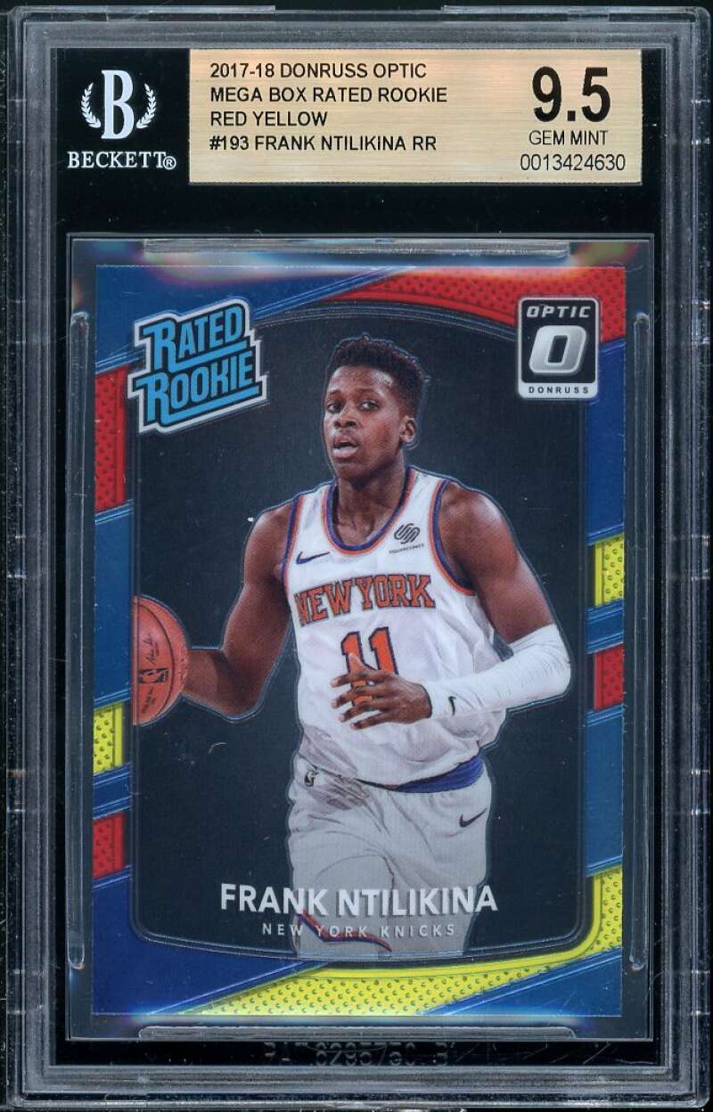 Frank Ntilikina Rookie 2017-18 Donruss Optic Mega Rated Red Yellow #193 BGS 9.5 Image 1