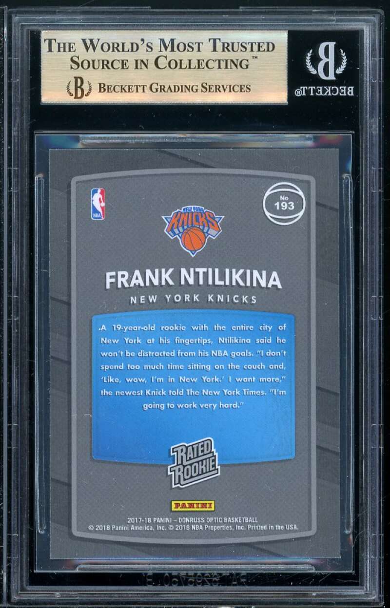 Frank Ntilikina Rookie 2017-18 Donruss Optic Mega Rated Red Yellow #193 BGS 9.5 Image 2