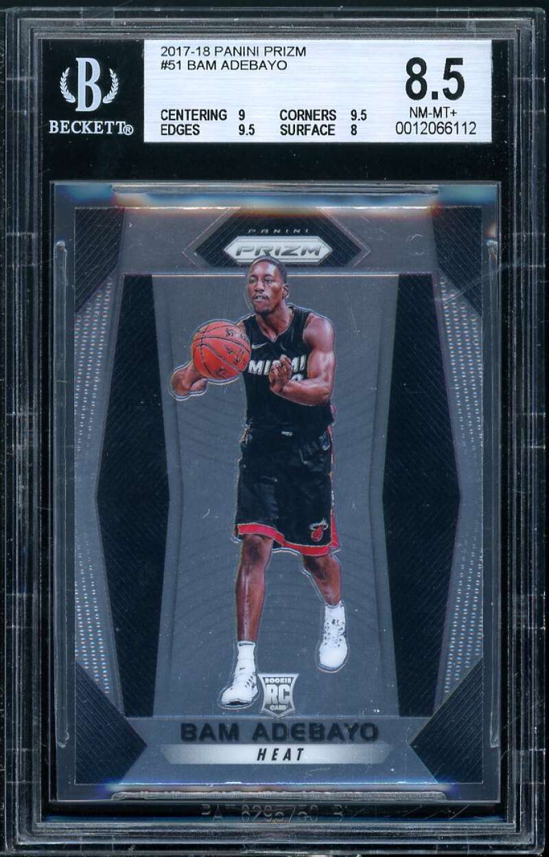 Bam Adebayo Rookie Card 2017-18 Panini Prizm #51 BGS 8.5 Image 1