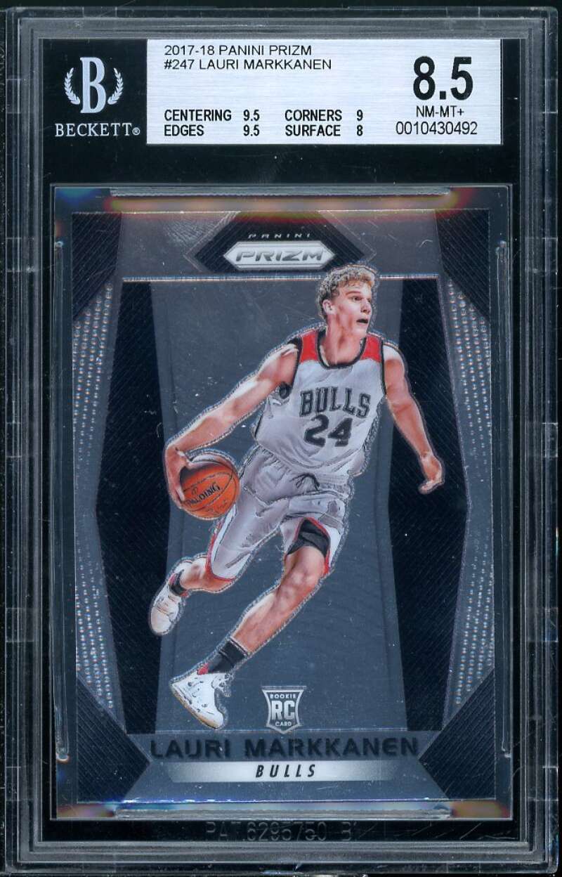 Lauri Markkanen Rookie Card 2017-18 Panini Prizm #247 BGS 8.5 Image 1