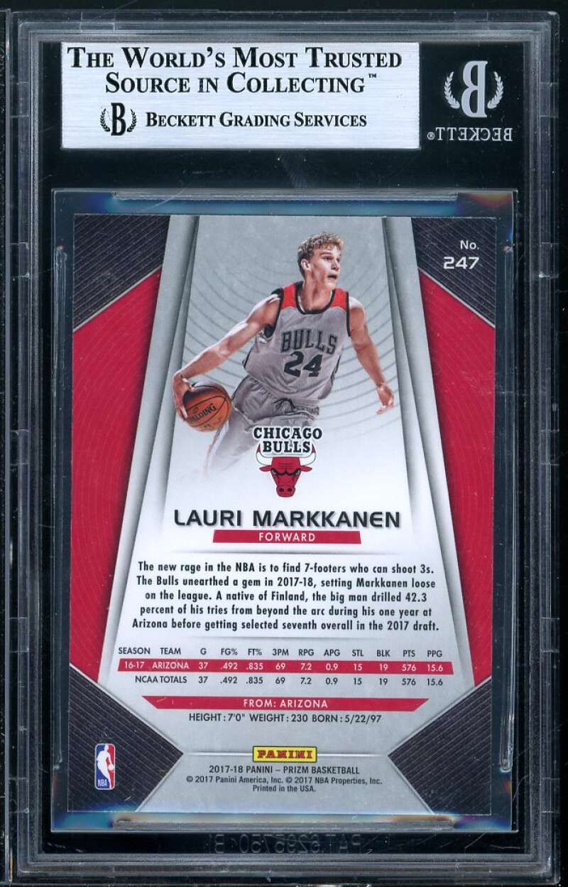 Lauri Markkanen Rookie Card 2017-18 Panini Prizm #247 BGS 8.5 Image 2