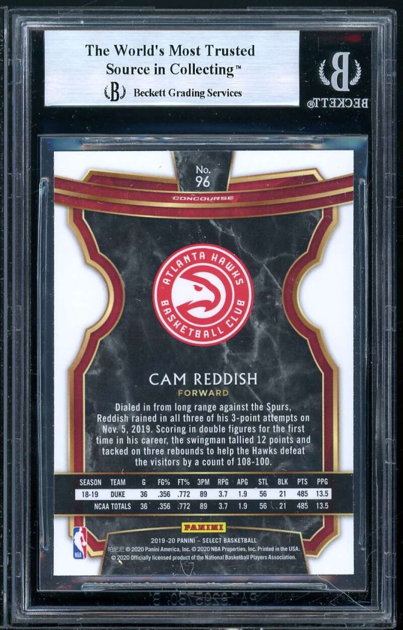 Cam Reddish Rookie Card 2019-20 Select #96 BGS 9 (8.5 9 9.5 9.5) Image 2