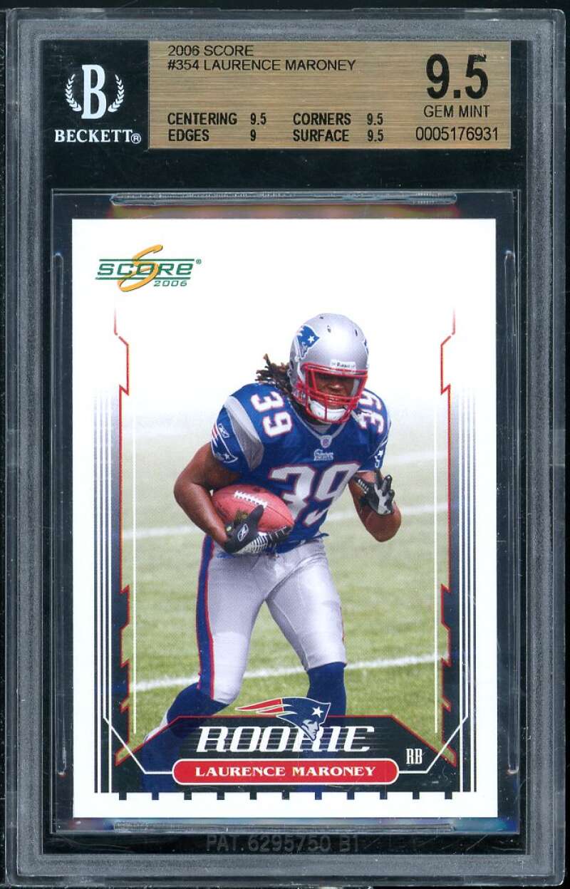 Laurence Maroney Rookie Card 2006 Score #354 BGS 9.5 (9.5 9.5 9 9.5) Image 1