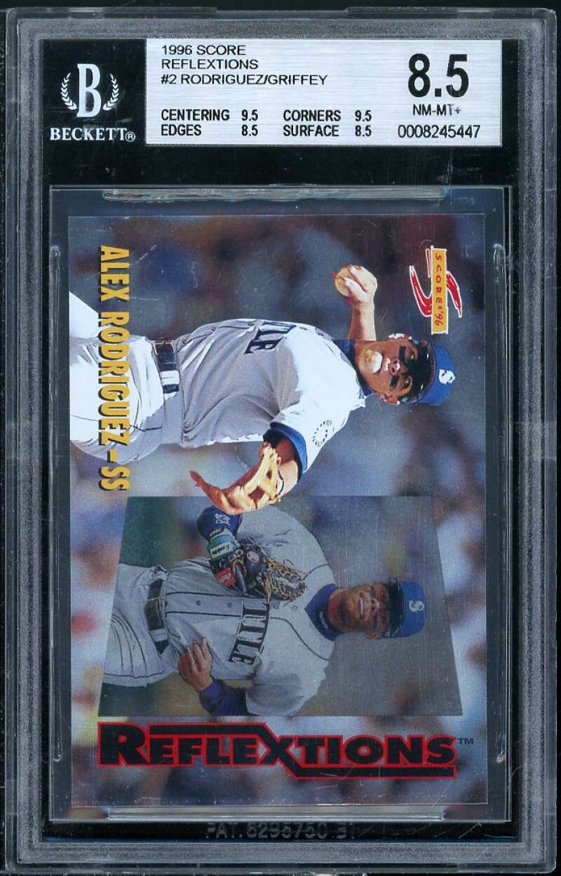 Alex Rodriguez / Ken Griffey 1996 Score Reflextions #2 BGS 8.5 (9.5 9.5 8.5 8.5) Image 1