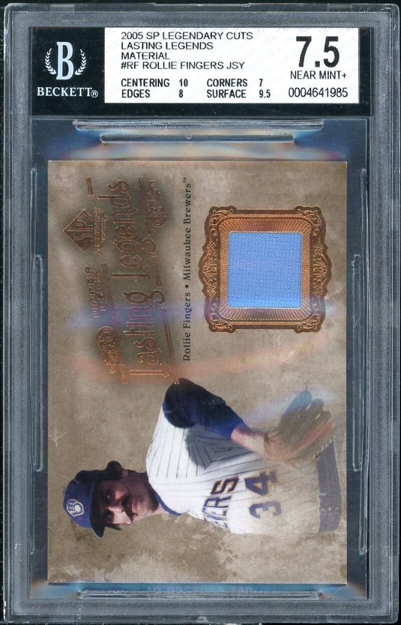 Rollie Fingers Card 2005 SP Legendary Cuts Lasting Legends Materials #rf BGS 7.5 Image 1