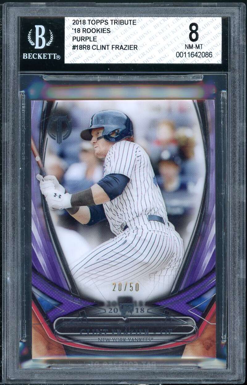 Clint Frazier Card 2018 Topps Tribute Rookies Purple #18r8 BGS 8 Image 1