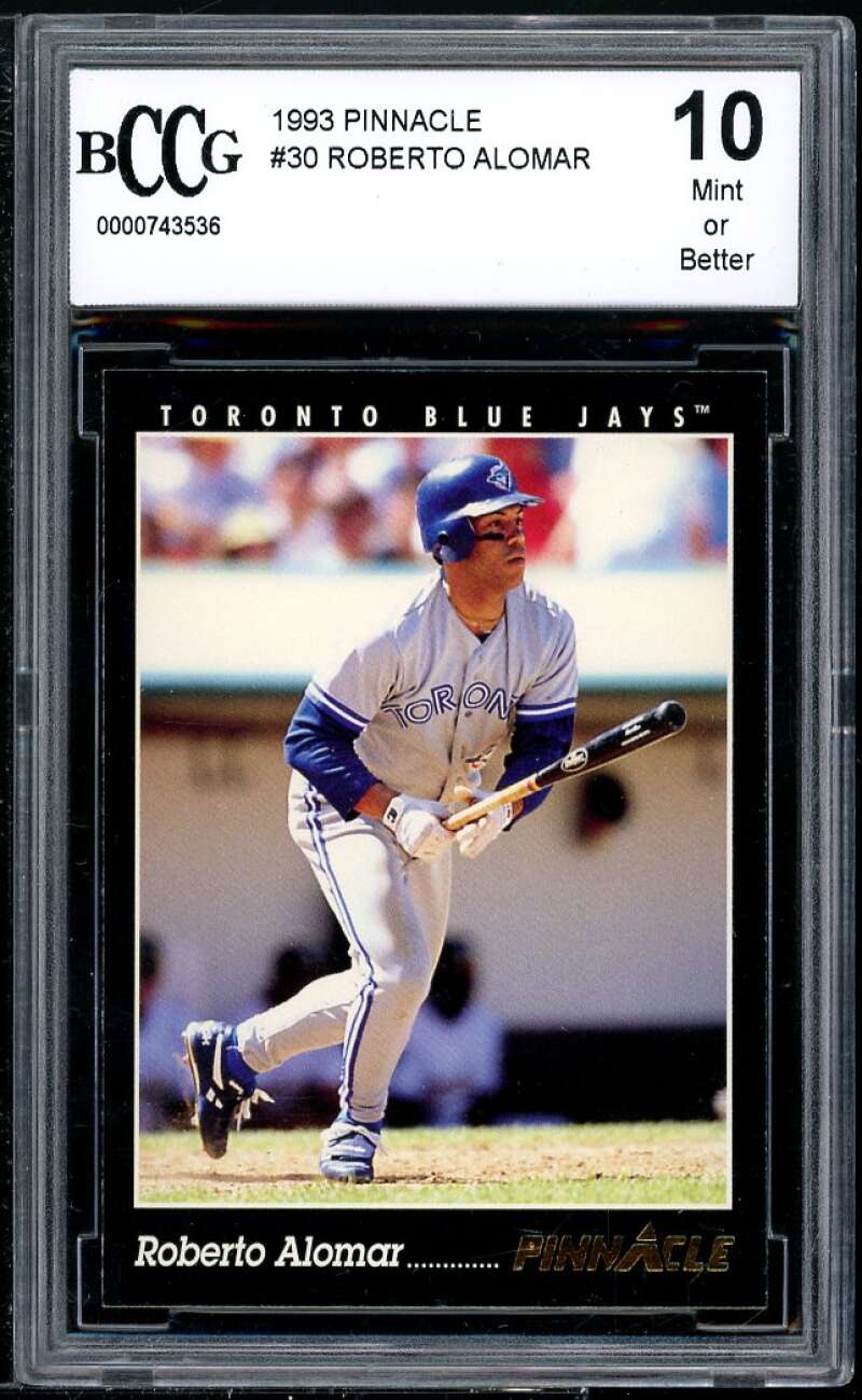 Roberto Alomar Card 1993 Pinnacle #30 BGS BCCG 10 Image 1