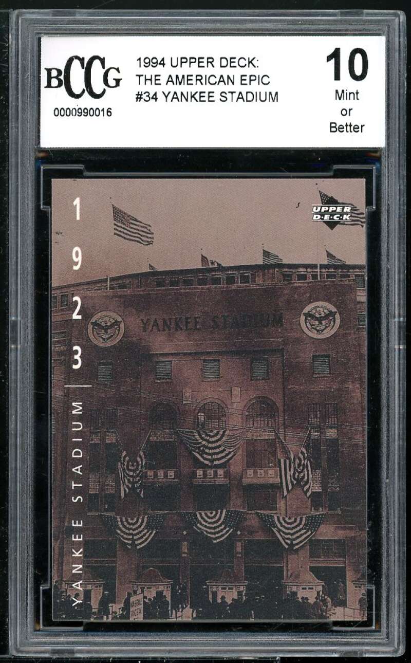 Yankee Stadium Card 1994 Upper Deck The American Epic #34 BGS BCCG 10 Image 1