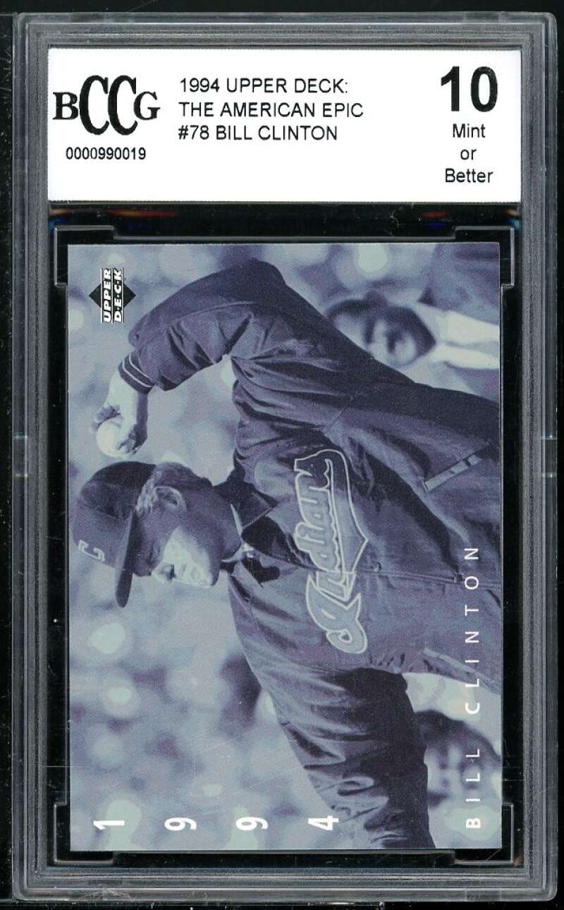 Bill Clinton Card 1994 Upper Deck The American Epic #78 BGS BCCG 10 Image 1