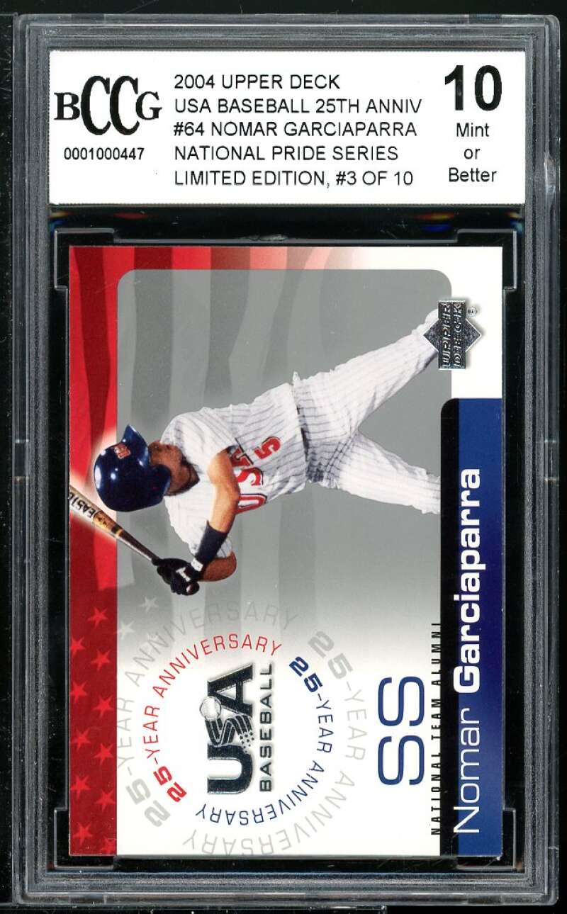 Nomar Garciaparra Card 2004 Upper Deck USA Baseball NP #64 BGS BCCG 10 Image 1