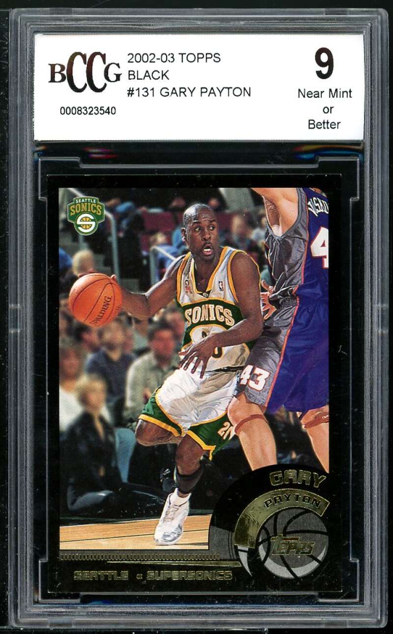 Gary Payton Card 2002-03 Topps Black #131 BGS BCCG 9 Image 1