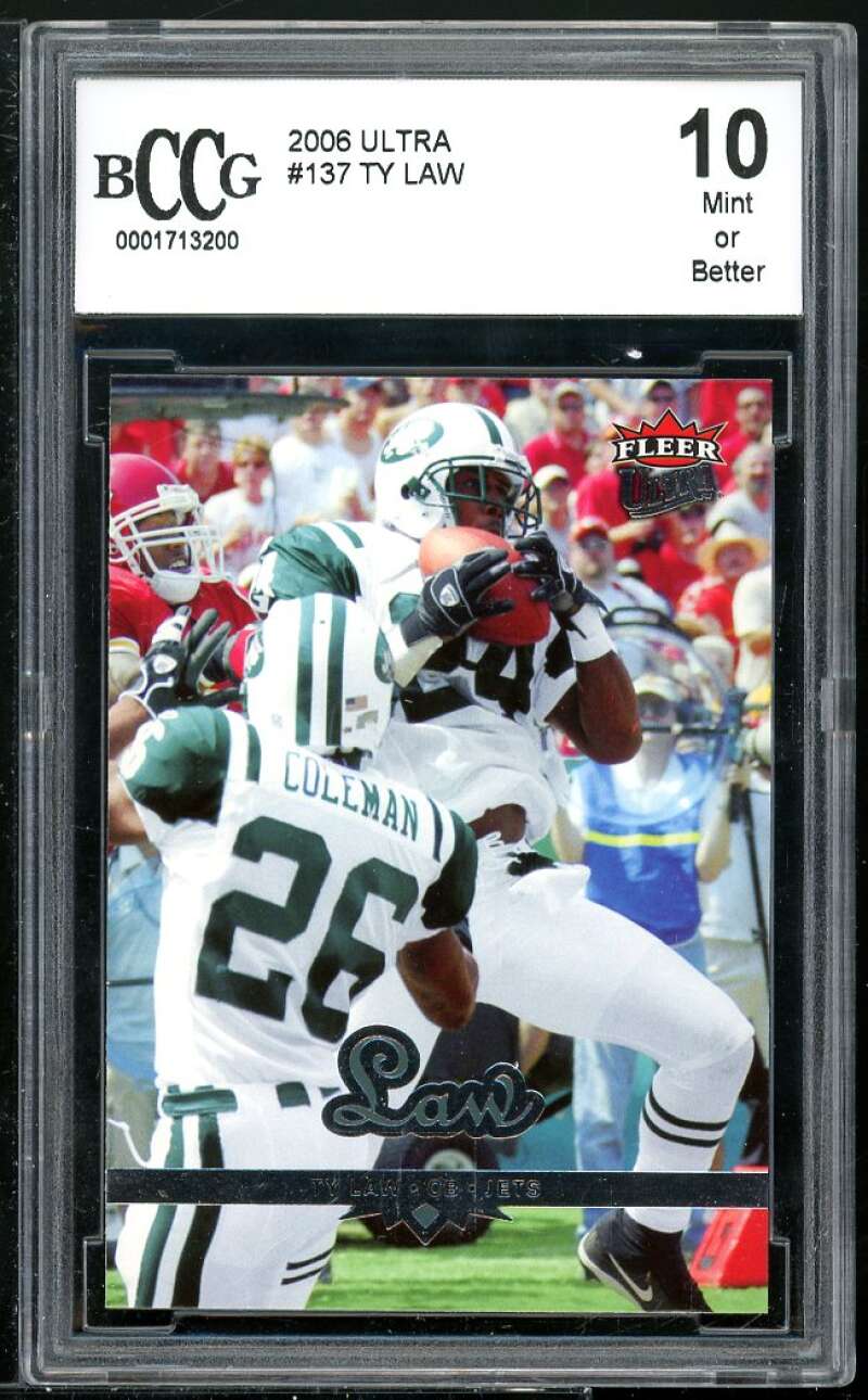 Ty Law Card 2006 Ultra #137 BGS BCCG 10 Image 1