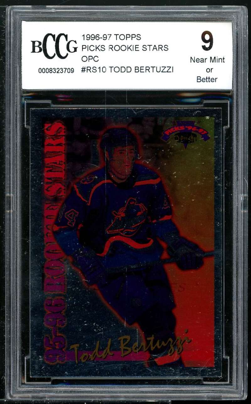 Todd Bertuzzi Card 1996-97 Topps NHL Picks Rookie Stars OPC #RS10 BGS BCCG 9 Image 1