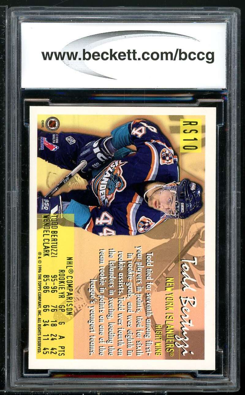 Todd Bertuzzi Card 1996-97 Topps NHL Picks Rookie Stars OPC #RS10 BGS BCCG 9 Image 2