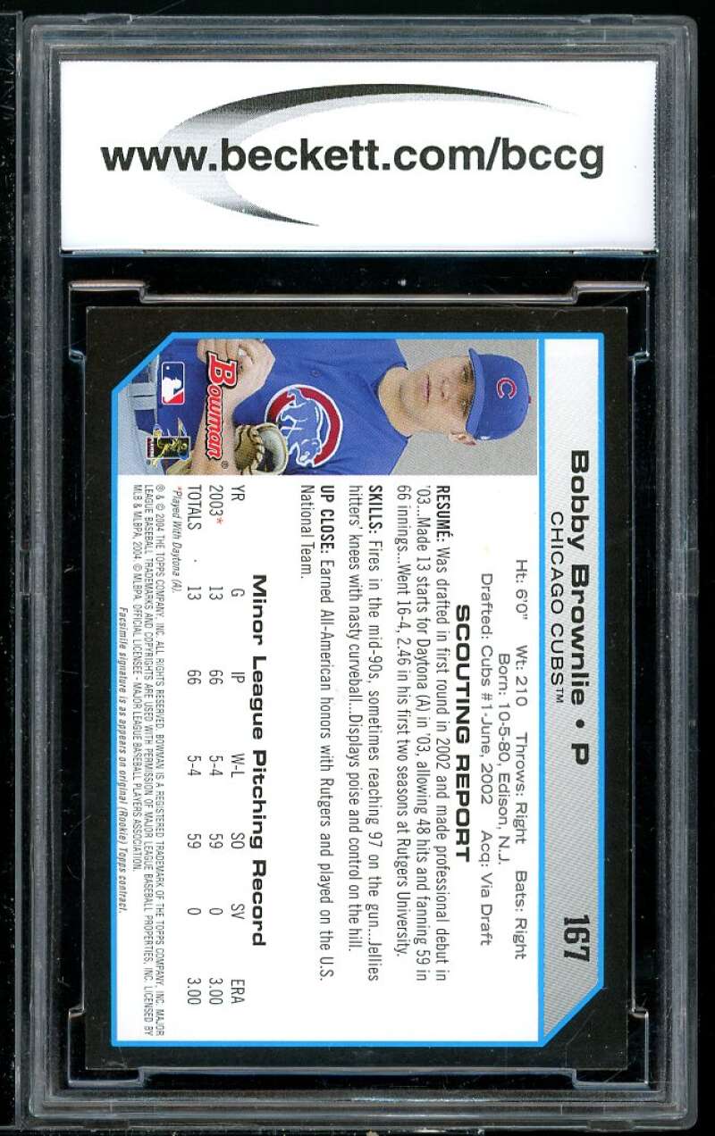 Bobby Brownlie Rookie Card 2004 Bowman #167 BGS BCCG 10 Image 2