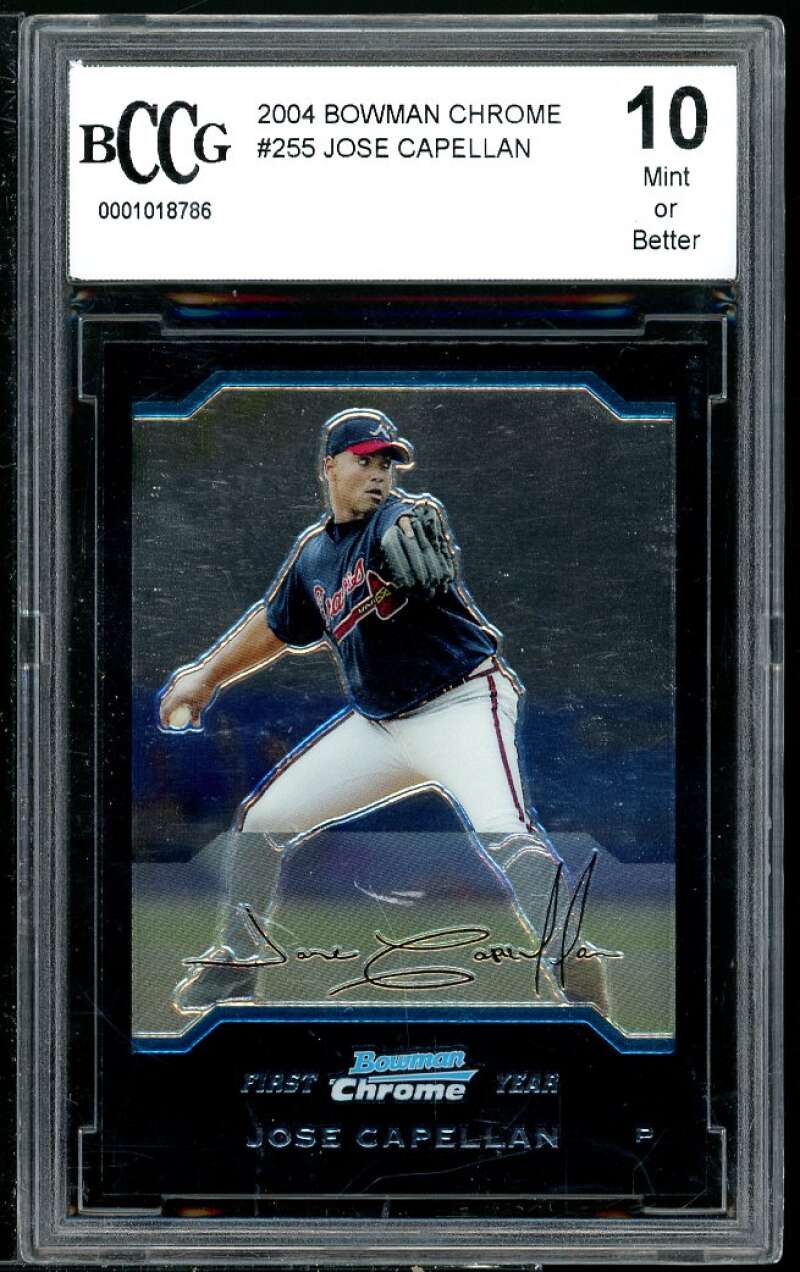 Jose Capellan Rookie Card 2004 Bowman Chrome #255 BGS BCCG 10 Image 1