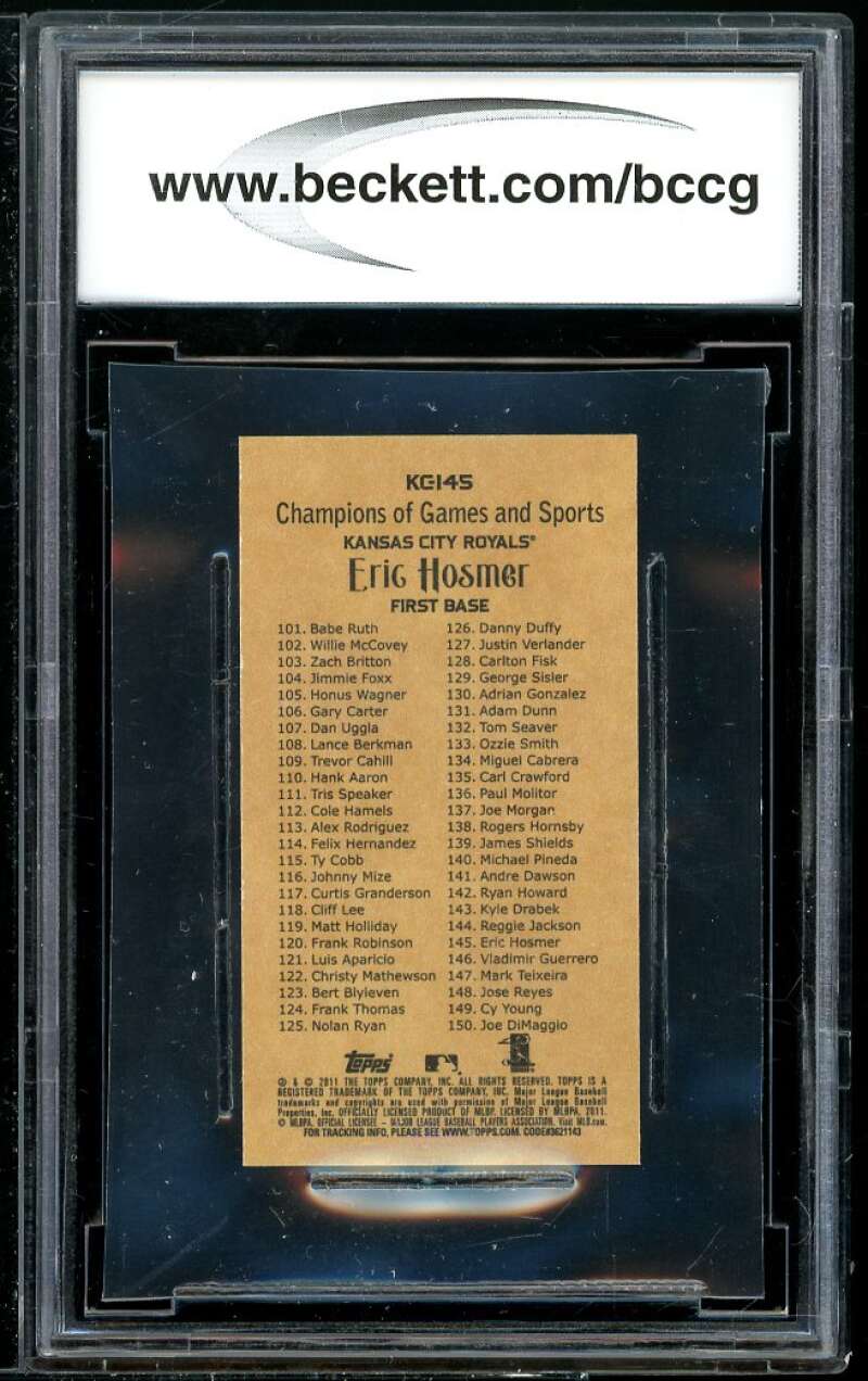 Eric Hosmer Rookie Card 2011 Topps Kimball Chamions #DK145 BGS BCCG 9 Image 2