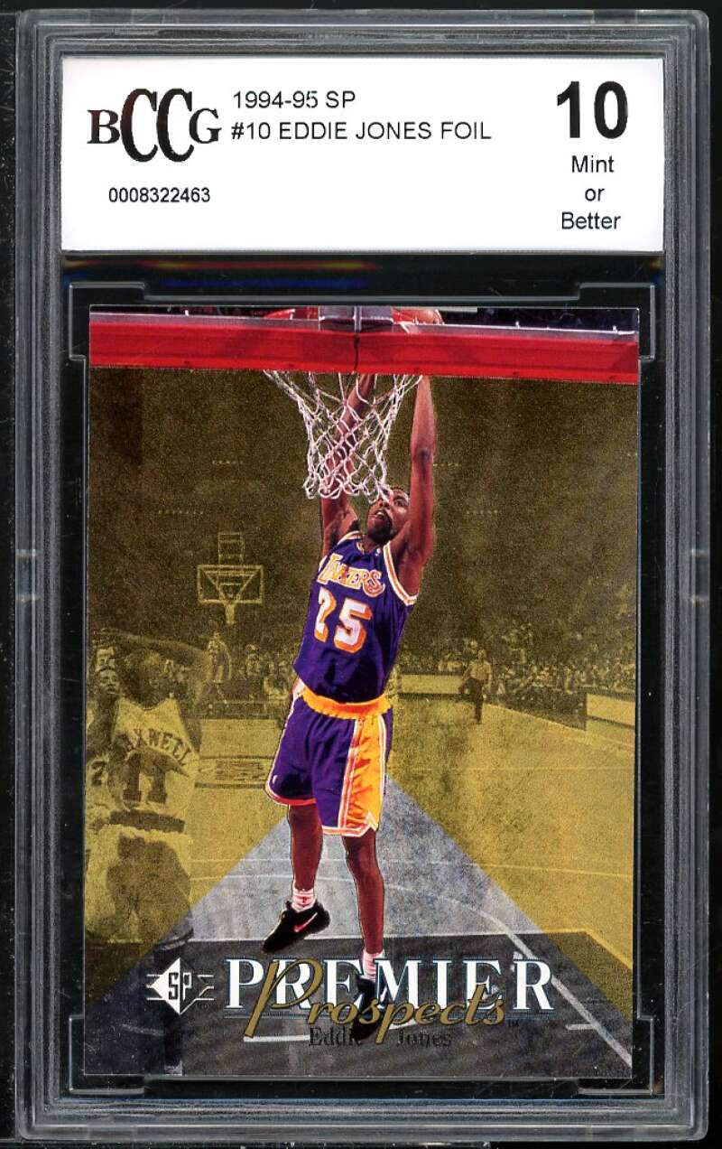 Eddie Jones Rookie Card 1994-95 SP #10 BGS BCCG 10 Image 1