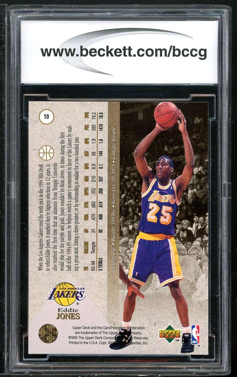 Eddie Jones Rookie Card 1994-95 SP #10 BGS BCCG 10 Image 2