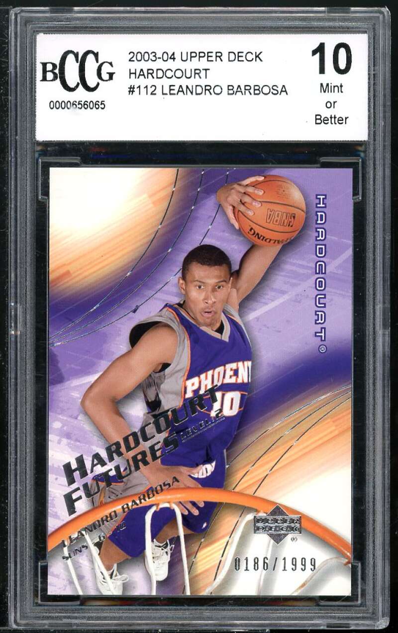 Leandro Barbosa Rookie Card 2003-04 Upper Deck Hardcourt #112 BGS BCCG 10 Image 1