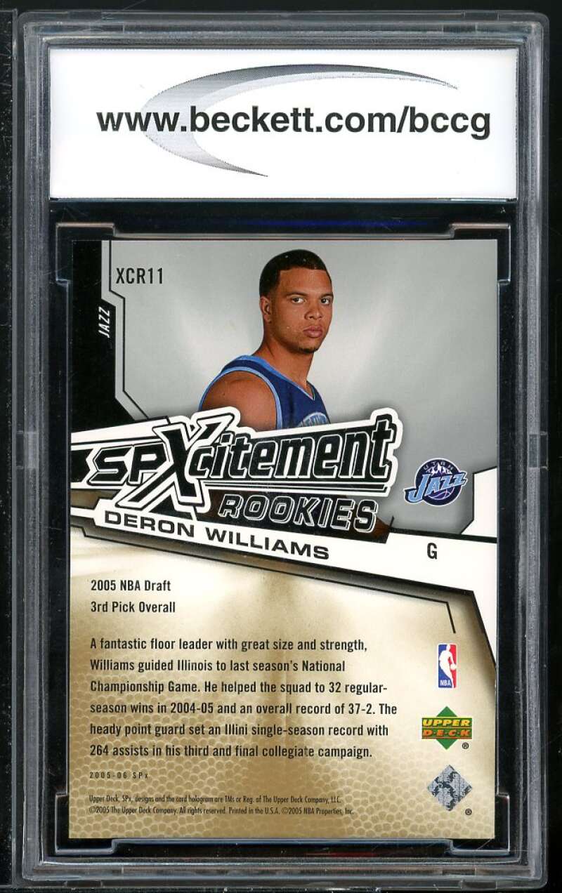 Deron Williams Rookie Card 2005-06 SPx SPxcitement Rookies #XCR11 BGS BCCG 10 Image 2