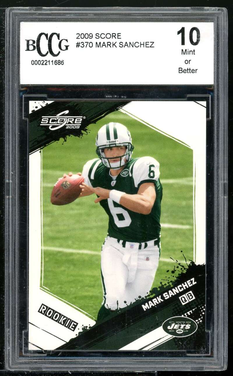 Mark Sanchez Rookie Card 2009 Score #370 BGS BCCG 10 Image 1