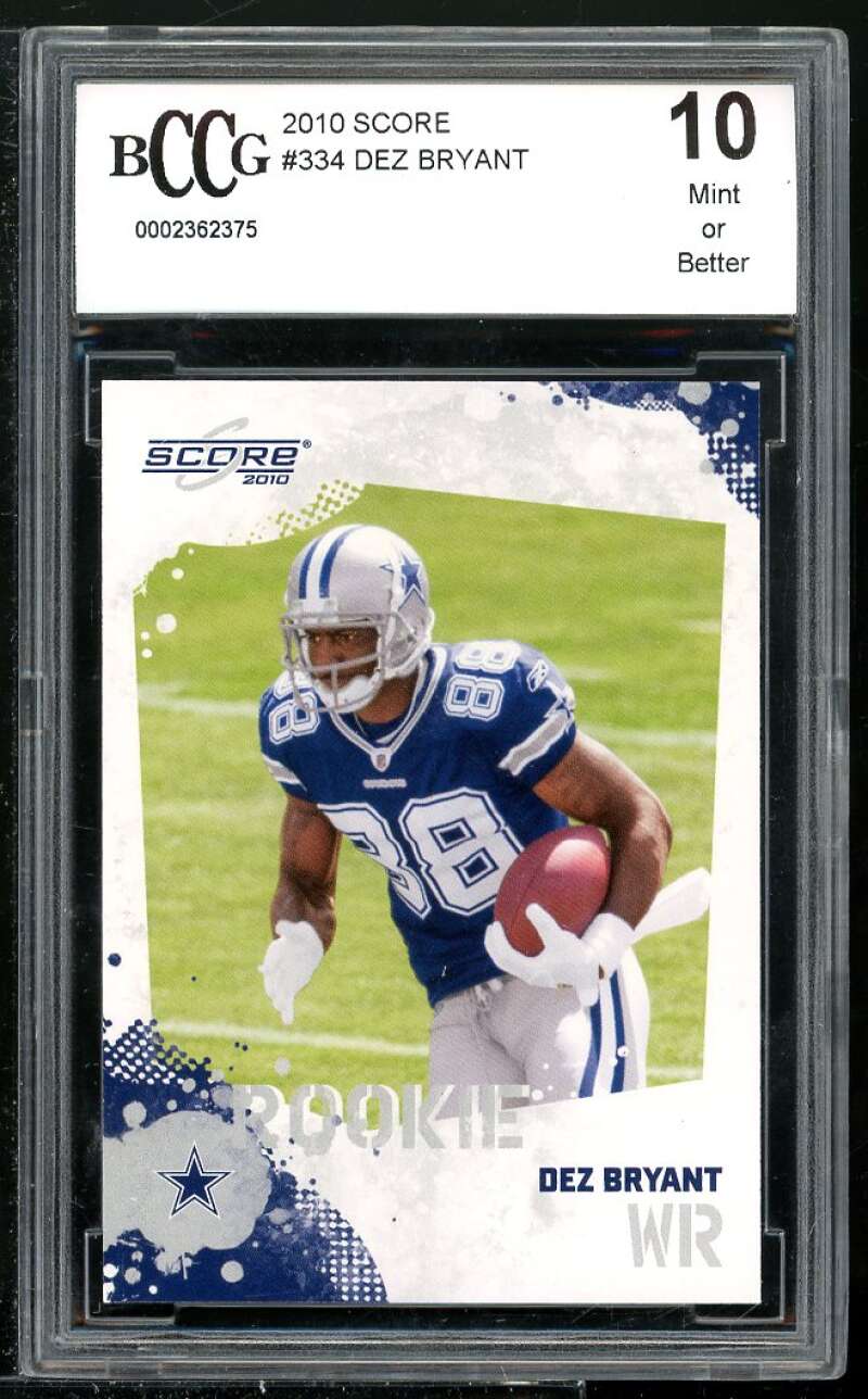 Dez Bryant Rookie Card 2010 Score #334 BGS BCCG 10 Image 1