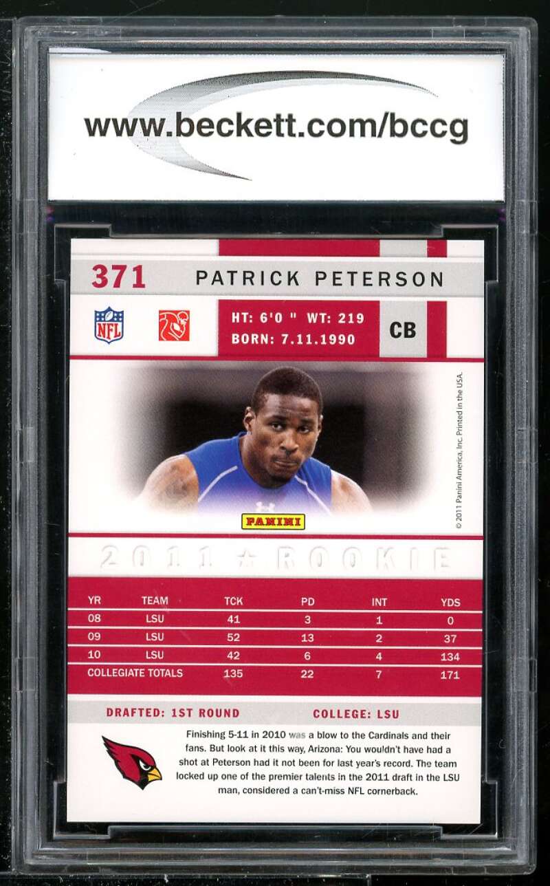 Patrick Peterson Rookie Card 2011 Score #371 BGS BCCG 10 Image 2