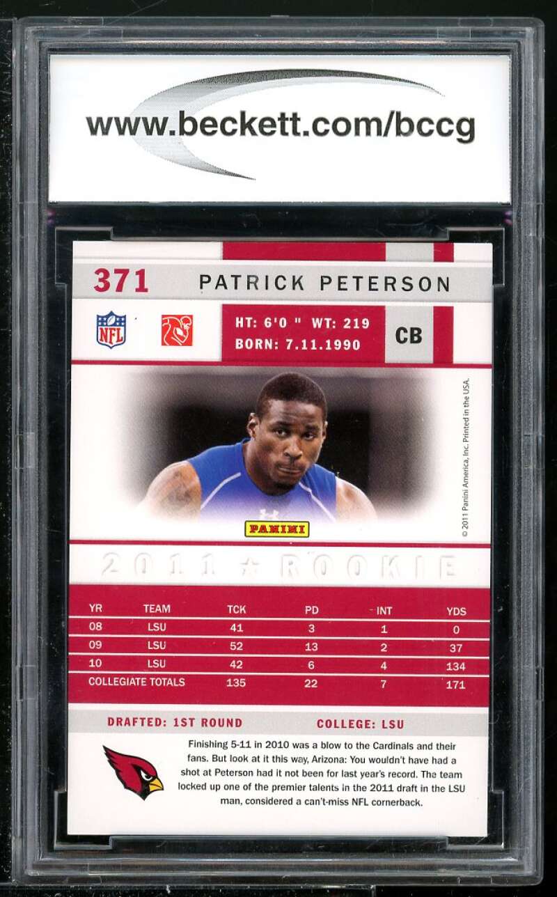 Patrick Peterson Rookie Card 2011 Score #371 BGS BCCG 10 Image 2