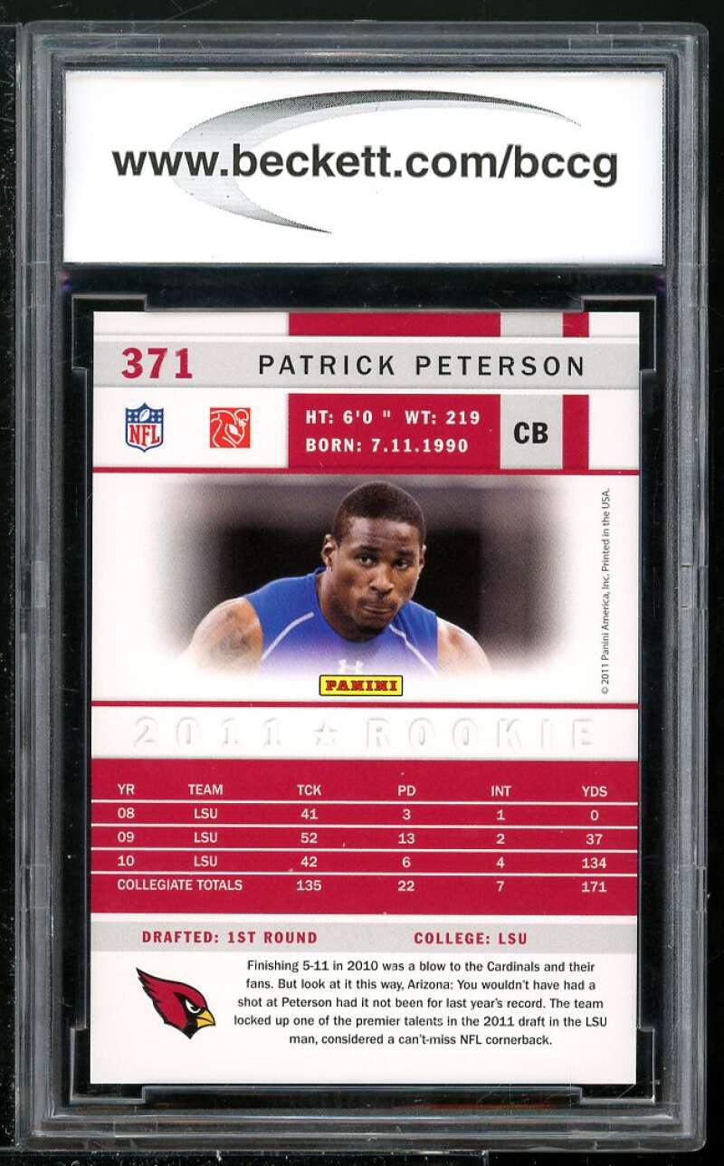 Patrick Peterson Rookie Card 2011 Score #371 BGS BCCG 10 Image 2