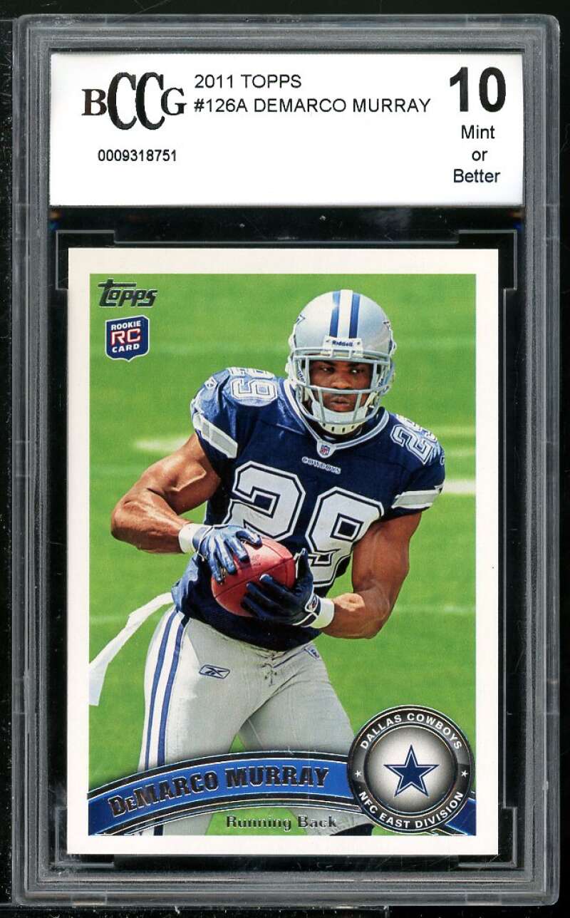 DeMarco Murray Rookie Card 2011 Topps #126A BGS BCCG 10 Image 1