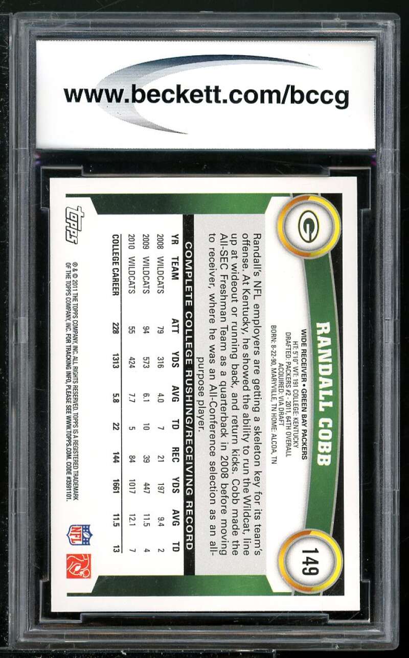 Randall Cobb Rookie Card 2011 Topps #149A BGS BCCG 10 Image 2