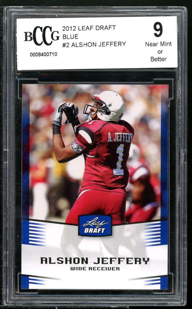 Alshon Jeffery Rookie Card 2012 Leaf Draft Blue #2 BGS BCCG 9 Image 1