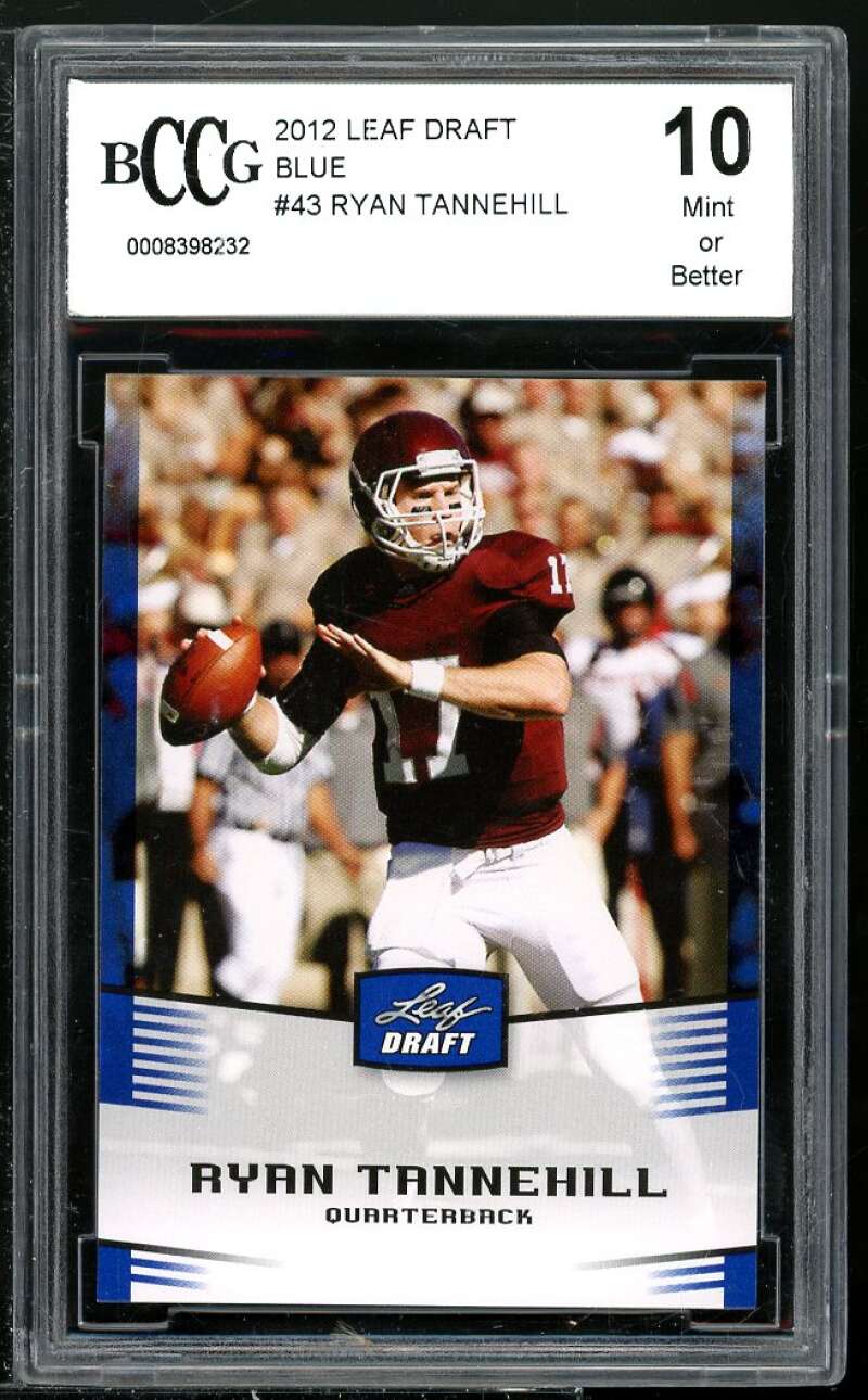 Ryan Tannehill Rookie Card 2012 Leaf Draft Blue #43 BGS BCCG 10 Image 1