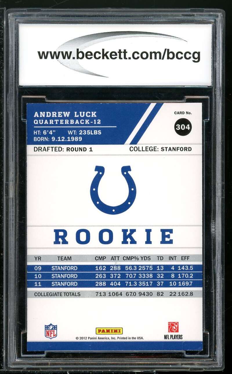 Andrew Luck Rookie Card 2012 Score #304A BGS BCCG 9 Image 2