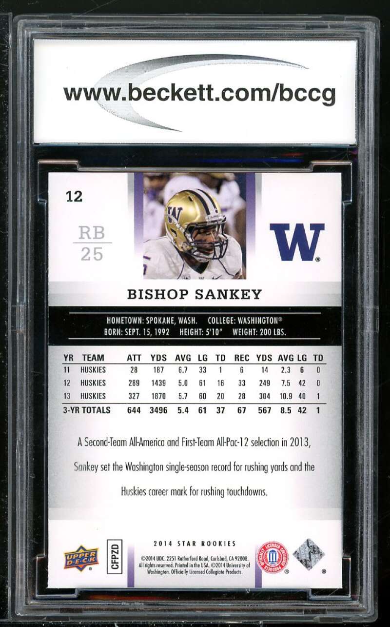 Bishop Sankey Rookie Card 2014 Upper Deck Star Rookies #12 BGS BCCG 10 Image 2