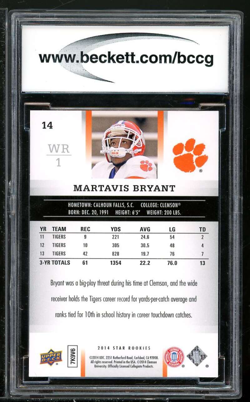 Martavis Bryant Rookie Card 2014 Upper Deck Star Rookies #14 BGS BCCG 10 Image 2