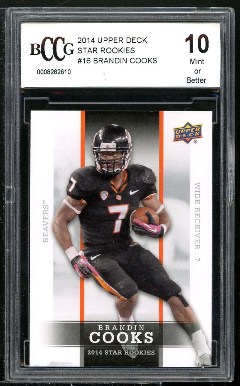 Brandin Cooks Rookie Card 2014 Upper Deck Star Rookies #16 BGS BCCG 10 Image 1