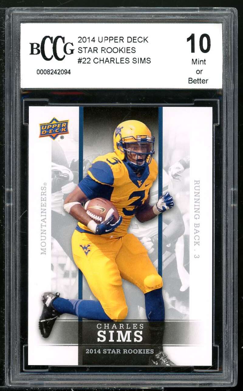 Charlie Sims Rookie Card 2014 Upper Deck Star Rookies #16 BGS BCCG 10 Image 1