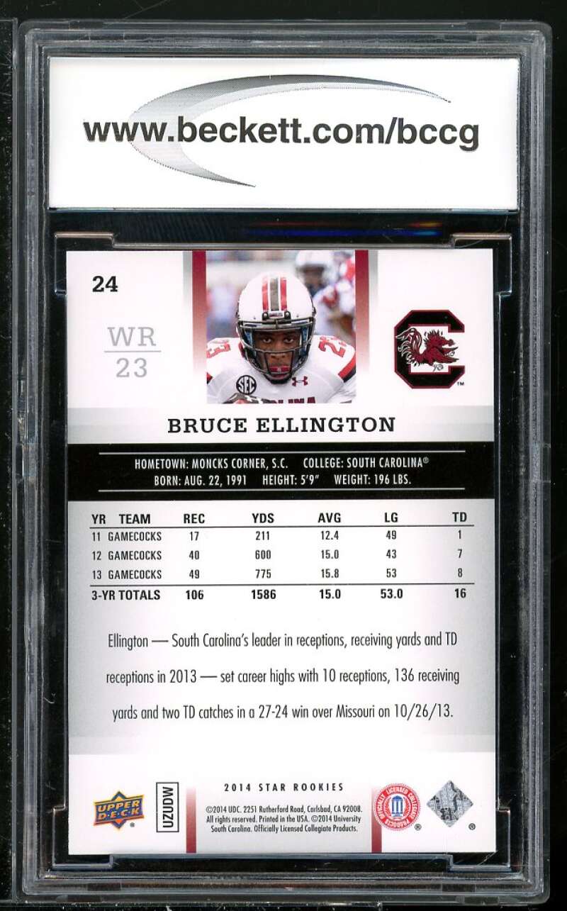 Bruce Ellington Rookie Card 2014 Upper Deck Star Rookies #24 BGS BCCG 10 Image 2